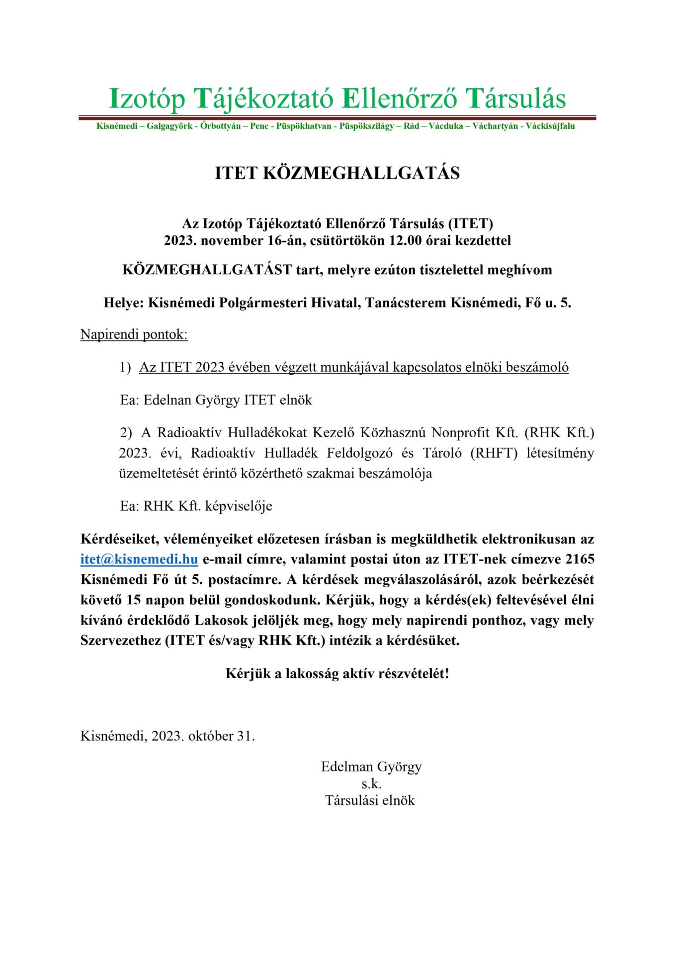 ITET közmeghallgatás 2023