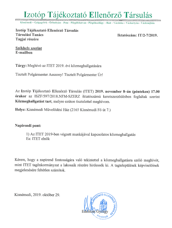 Maghívó közmeghallgatásra